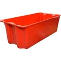 Mfg Tray Molded Fiberglass Nest and Stack Tote 780008 with Wire - 42-1/2" x 20" x 14-1/4", Red 7800085280W